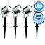 First Choice Lighting Set of 4 Luminatra LED Aluminium Frosted IP65 Outdoor Spike Lights