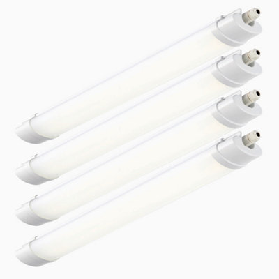 First Choice Lighting Set of 4 Reeve LED White Opal IP65 Outdoor Strip Lights