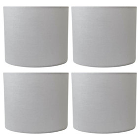 First Choice Lighting Set of 4 White Linen 20cm Pendant or Table Lamp Shade