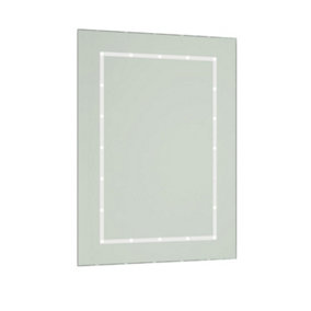 First Choice Lighting Spa LED Mirrored Glass IP44 60 cm Bathroom Battery Operated Mirror