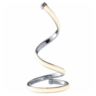 First Choice Lighting Spira LED Chrome White Table Lamp