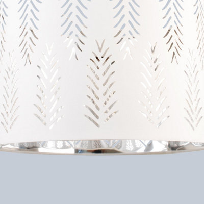 First Choice Lighting Spruce White Cut Out Shade with Chrome Inner