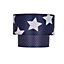 First Choice Lighting Star Blue White Star Print Easy Fit Fabric Pendant Shade