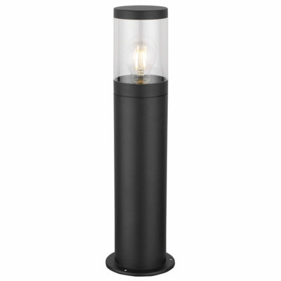 First Choice Lighting Storm Black Clear IP44 Outdoor Post Light