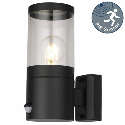 First Choice Lighting Storm Black IP44 Outdoor Motion Sensor Wall Light