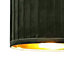 First Choice Lighting Sundance Dark Green Velvet Pleated 25cm Lamp Shade with Gold Inner
