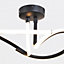 First Choice Lighting Swirl LED Black White Flush Ceiling Light