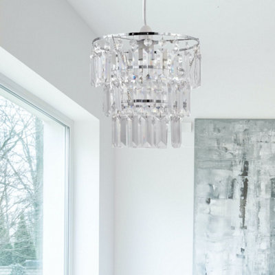First Choice Lighting Three Tier Acrylic Crystal Light Shade