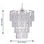 First Choice Lighting Tiara Chrome Clear Easy Fit Jewelled Pendant Shade