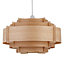 First Choice Lighting Tier Natural Wood Easy Fit Pendant Shade