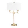 First Choice Lighting Trafalgar Antique Brass Cream 2 Light Table Lamp With Shade