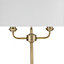 First Choice Lighting Trafalgar Antique Brass Cream 2 Light Table Lamp With Shade