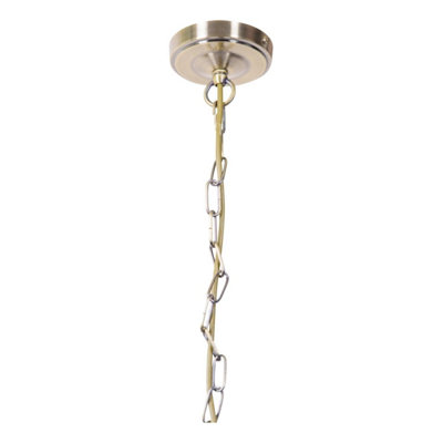 First Choice Lighting Trafalgar Antique Brass Grey 3 Light Ceiling Pendant Light