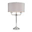 First Choice Lighting Trafalgar Chrome Grey 2 Light Table Lamp With Shade