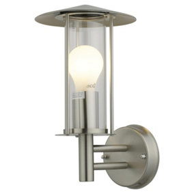 First Choice Lighting Treviso Stainless Steel Clear Glass IP44 Outdoor Wall Light
