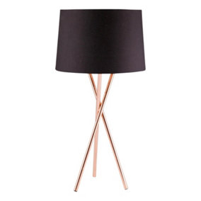 First Choice Lighting Trinity Copper Black Table Lamp With Shade