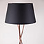 First Choice Lighting Trinity Copper Black Tripod Floor Lamp