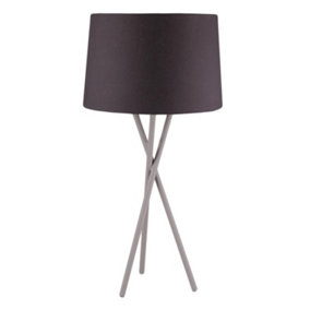 First Choice Lighting Trinity Grey Black Table Lamp With Shade