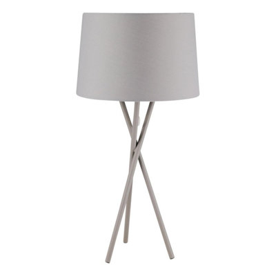 First Choice Lighting Trinity Grey Table Lamp With Shade | DIY at B&Q