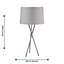 First Choice Lighting Trinity Grey Table Lamp With Shade