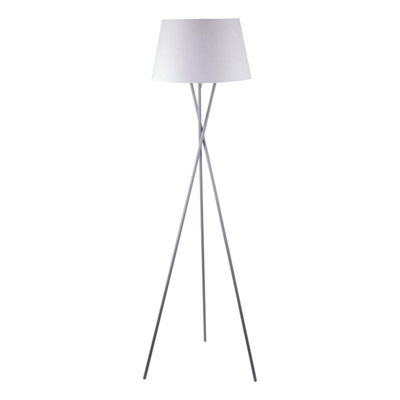 First Choice Lighting Trinity Grey White Tripod Floor Lamp