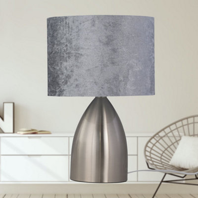 Crushed velvet bedside lamp discount
