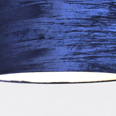 First Choice Lighting Velvet Blue 32 cm Easy Fit Fabric Pendant Shade