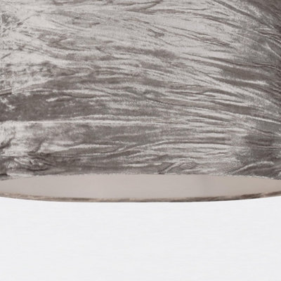 First Choice Lighting Velvet Grey 32 cm Easy Fit Fabric Pendant Shade