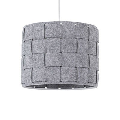 First Choice Lighting Warner Grey Felt Weave Easy Fit Pendant Shade