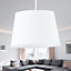 First Choice Lighting - White Cotton 23cm Tapered Cylinder Pendant or Lamp Shade