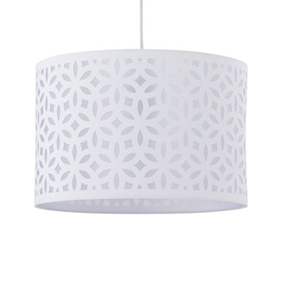 First Choice Lighting White Laser Cut 30cm Pendant Lightshade