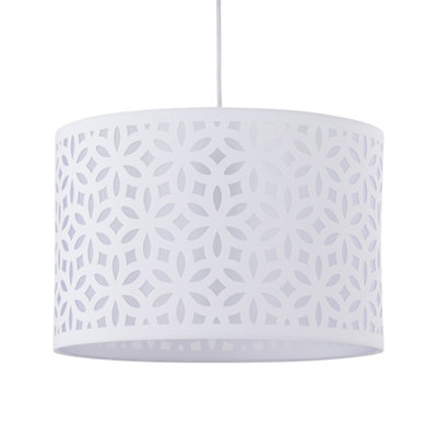 First Choice Lighting White Laser Cut 33cm Pendant Lightshade