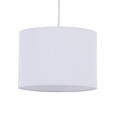 First Choice Lighting White Pleated 25cm Pendant Lightshade DIY at B&Q