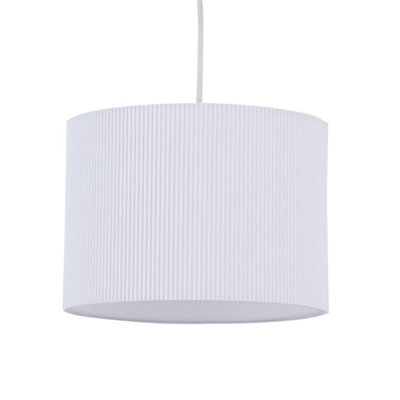 First Choice Lighting White Pleated 30cm Pendant Lightshade