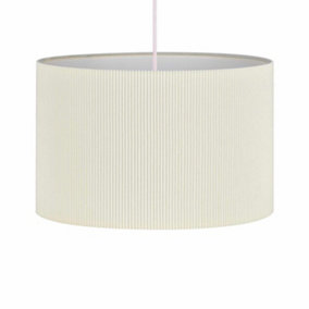 First Choice Lighting White Pleated 33cm Pendant Lightshade