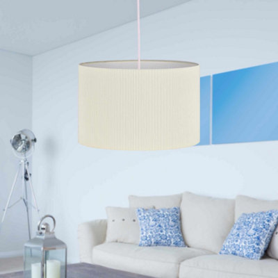 First Choice Lighting White Pleated 33cm Pendant Lightshade