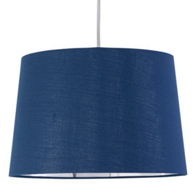 First Choice Lighting Zoey Navy Blue with Silver Inner 28cm Easy Fit Pendant or Lamp Shade