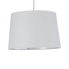 First Choice Lighting Zoey White with Silver Inner 28cm Easy Fit Pendant or Lamp Shade