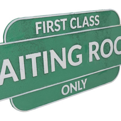 First Class Waiting Room Sign Plaque Train Stop Railway Wall Station Gate Fence
