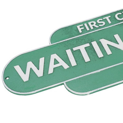 First Class Waiting Room Sign Plaque Train Stop Railway Wall Station Gate Fence