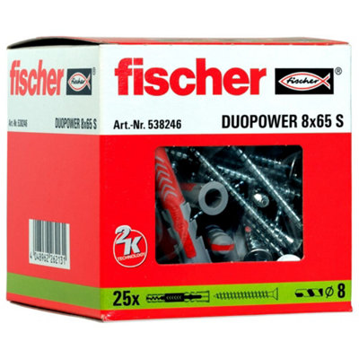 Fischer DuoPower 8X65 S PLUG + SCREW
