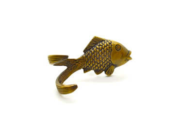 Fish Design Solid Brass Double-Coat Hook