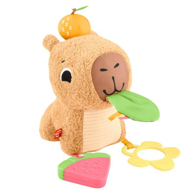 Fisher-Price Snuggly Snacky Capybara Baby Sensory Plush Toy Teether