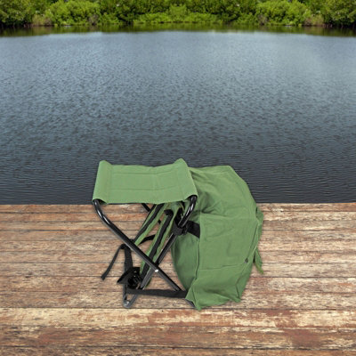 Fishing Tackle Stool Backpack Seat Bag Camping Hiking Rucksack Chair