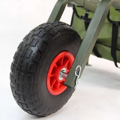 Fishing Trolley Solid PU Wheel Folding Barrow Cart with Detachable Bag - 3