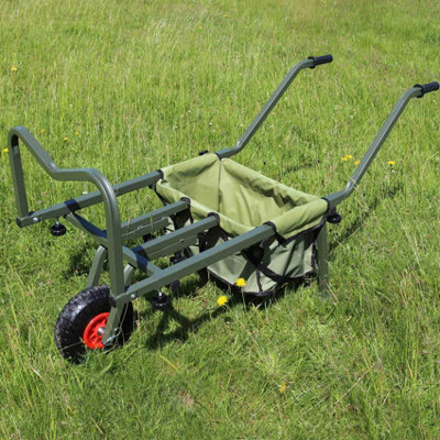 Fishing Trolley Solid PU Wheel Folding Barrow Cart with Detachable Bag - 5