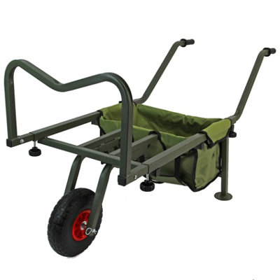 Fishing Trolley Solid PU Wheel Folding Barrow Cart with Detachable Bag - 6