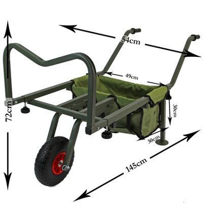Fishing Trolley Solid PU Wheel Folding Barrow Cart with Detachable Bag - 8