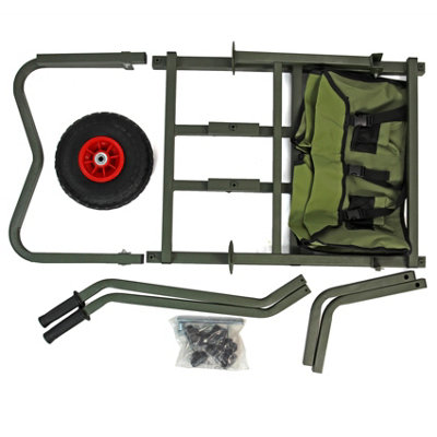 Fishing Trolley Solid PU Wheel Folding Barrow Cart with Detachable Bag - 9