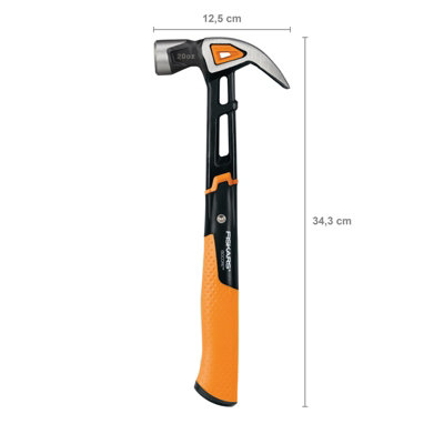 Fiskars 1027203 Anti Shock IsoCore Hammer 20oz Curved Claw Magnetic Nail Start
